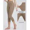 imagebaleaf Womens Capri Leggings with Pockets High Waisted Workout Yoga Running Gym Pants for Casual SummerCocoa Crmelycra