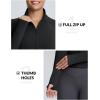 imagebaleaf Womens Fleece Jacket for Running Zip Up Jackets Cold Weather Gear Workout Bbl Tights YogaBlack