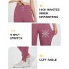 imagebaleaf Womens Fleece Lined Joggers Water Resistant Hiking Pants High Waisted Winter Thermal Sweatpants Zipper PocketsRose Red