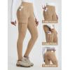 imagebaleaf Womens Fleece Lined Leggings Thermal Hiking Pants Water Resistant Pockets Winter Warm Cargo Insulated TightsBrown