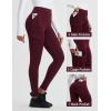 imagebaleaf Womens Fleece Lined Leggings Thermal Hiking Pants Water Resistant Pockets Winter Warm Cargo Insulated TightsWine Red