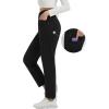 imagebaleaf Womens Fleece Lined Pants Stretch Business Casual with 5 Pockets Travel Petite Work Thermal Pants Winter SweatpantsBlack