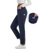 imagebaleaf Womens Fleece Lined Pants Stretch Business Casual with 5 Pockets Travel Petite Work Thermal Pants Winter SweatpantsNavy Blue