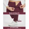 imagebaleaf Womens Fleece Lined Pants Stretch Business Casual with 5 Pockets Travel Petite Work Thermal Pants Winter SweatpantsWine Red