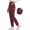 imagebaleaf Womens Fleece Lined Pants Stretch Business Casual with 5 Pockets Travel Petite Work Thermal Pants Winter SweatpantsWine Red