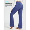 imagebaleaf Womens Fleece Lined Pants Water Resistant Winter Thermal Warm Flare Leggings Bell Bottom Yoga Pants with PocketsBlue
