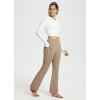 imagebaleaf Womens Fleece Lined Pants Water Resistant Winter Thermal Warm Flare Leggings Bell Bottom Yoga Pants with PocketsCocoa Creme