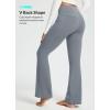 imagebaleaf Womens Fleece Lined Pants Water Resistant Winter Thermal Warm Flare Leggings Bell Bottom Yoga Pants with PocketsGrey