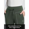 imagebaleaf Womens Fleece Lined Pants WaterResistant Sweatpants Winter Thermal Ski Hiking Running JoggersArmy Green