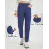imagebaleaf Womens Fleece Lined Pants Winter Thermal Travel Pants Cold Weather Golf Hiking Snow Pockets Work CasualNavy Blue