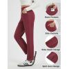 imagebaleaf Womens Fleece Lined Pants Winter Thermal Travel Pants Cold Weather Golf Hiking Snow Pockets Work CasualWine Red