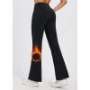 imagebaleaf Womens Fleece Lined Pants Winter Thermal Water Resistant Crossover Flare Leggings Warm Bootcut Hiking OutdoorBlack