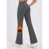 imagebaleaf Womens Fleece Lined Pants Winter Thermal Water Resistant Crossover Flare Leggings Warm Bootcut Hiking OutdoorDark Gray