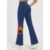 imagebaleaf Womens Fleece Lined Pants Winter Thermal Water Resistant Crossover Flare Leggings Warm Bootcut Hiking OutdoorGulf Blue