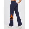 imagebaleaf Womens Fleece Lined Pants Winter Thermal Water Resistant Crossover Flare Leggings Warm Bootcut Hiking OutdoorNavy