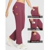 imagebaleaf Womens Fleece Lined Pants Yoga Pants Warm Thermal Winter High Waisted Straight Leg Leggings with 6 PocketsWine Red