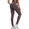 imagebaleaf Womens Fleece Lined Thermal Leggings High Waisted Warm Winter Running Hiking Pants with Pockets Water ResistantDark Brown