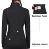 imagebaleaf Womens Fleece Running Jacket Water Resistant Full Zip Winter Cold Weather Gear Thermal Cycling Workout JacketsBlack