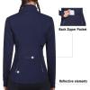 imagebaleaf Womens Fleece Running Jacket Water Resistant Full Zip Winter Cold Weather Gear Thermal Cycling Workout JacketsDark Blue