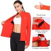 imagebaleaf Womens Fleece Running Jacket Water Resistant Full Zip Winter Cold Weather Gear Thermal Cycling Workout JacketsOrange