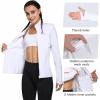 imagebaleaf Womens Fleece Running Jacket Water Resistant Full Zip Winter Cold Weather Gear Thermal Cycling Workout JacketsWhite