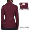 imagebaleaf Womens Fleece Running Jacket Water Resistant Full Zip Winter Cold Weather Gear Thermal Cycling Workout JacketsWine Red