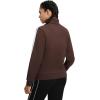 imagebaleaf Womens Fleece Running Jackets Full Zip Warm Sweatshirts Jackets Winter Cold Weather Workout Athletic Sports LeisureDark Brown