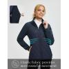 imagebaleaf Womens Golf Quilted Jackets Winter Lightweight Warm Stand Collar Water Resistant Puffer Jacket 4 PocketsNavy Blue