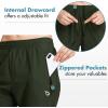 imagebaleaf Womens Joggers Running Hiking Pants Lightweight Quick Dry Athletic Travel Workout with Zipper PocketsArmygreenpants
