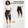 imagebaleaf Womens Knee Length Capri Leggings with Pockets Stretch Casual Exercise Summer Yoga Workout PantsBlack