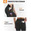imagebaleaf Womens Leggings with 6 Pockets 25 High Waisted Workout Yoga Tummy Control 78 Ankle PantsBlack