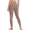 imagebaleaf Womens Leggings with 6 Pockets 25 High Waisted Workout Yoga Tummy Control 78 Ankle PantsBrown