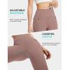 imagebaleaf Womens Leggings with 6 Pockets 25 High Waisted Workout Yoga Tummy Control 78 Ankle PantsBrown