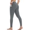 imagebaleaf Womens Leggings with 6 Pockets 25 High Waisted Workout Yoga Tummy Control 78 Ankle PantsDark Gray