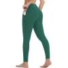 imagebaleaf Womens Leggings with 6 Pockets 25 High Waisted Workout Yoga Tummy Control 78 Ankle PantsDark Green