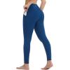 imagebaleaf Womens Leggings with 6 Pockets 25 High Waisted Workout Yoga Tummy Control 78 Ankle PantsNavy Blue