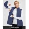 imagebaleaf Womens Lightweight Puffer Vest Stand Collar Quilted Outerwear Winter Sleeveless Jackets Water Resistant Zip PocketsNavy Blue