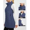 imagebaleaf Womens Long Puffer Vest Quilted Outerwear Sleeveless Running Jacket Fall Winter Warm Fleece Hybrid CoatNavy Blue
