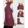 imagebaleaf Womens Long Puffer Vest Quilted Outerwear Sleeveless Running Jacket Fall Winter Warm Fleece Hybrid CoatWine Red