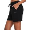 imagebaleaf Womens Lounge Shorts Cotton Sweat Athletic Shorts with Pockets High Waist Summer CasualBlack