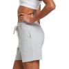 imagebaleaf Womens Lounge Shorts Cotton Sweat Athletic Shorts with Pockets High Waist Summer CasualLight Gray