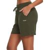 imagebaleaf Womens Lounge Shorts Cotton Sweat Athletic Shorts with Pockets High Waist Summer CasualOlive