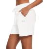 imagebaleaf Womens Lounge Shorts Cotton Sweat Athletic Shorts with Pockets High Waist Summer CasualWhite