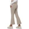 imagebaleaf Womens Petite Flare Leggings Tummy Control Crossover High Waisted Yoga Pants with Pockets Work Casual 27quotKhaki