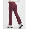 imagebaleaf Womens Petite Fleece Lined Pants Winter Thermal Warm Yoga Flare Leggings 27quot Snow PantsWine Red
