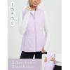 imagebaleaf Womens Puffer Drawstring Vest Lightweight Winter Warm Stand Collar Quilted Golf Vests Water Resistant Zip PocketsLight Purple