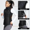 imagebaleaf Womens Puffer Vest Hooded Running Vests Slim Fit Fleece Sleeveless Lightweight Jacket Fall WinterBlack