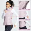 imagebaleaf Womens Puffer Vest Hooded Running Vests Slim Fit Fleece Sleeveless Lightweight Jacket Fall WinterLight Purple