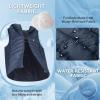 imagebaleaf Womens Puffer Vest Hooded Running Vests Slim Fit Fleece Sleeveless Lightweight Jacket Fall WinterNavy Blue