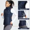 imagebaleaf Womens Puffer Vest Hooded Running Vests Slim Fit Fleece Sleeveless Lightweight Jacket Fall WinterNavy Blue